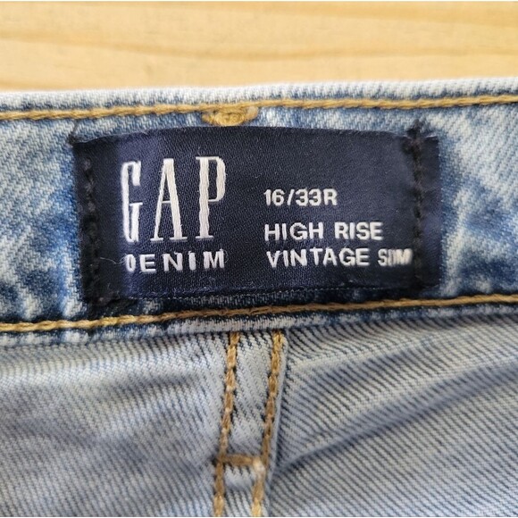 Gap High Rise Vintage Slim Jeans Size 16/33R - Picture 2 of 6